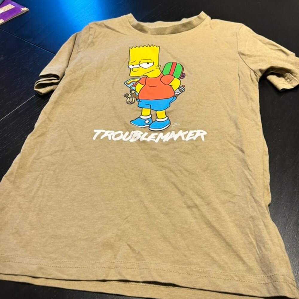 🟤🎨 The Simpsons Kids T-Shirt – Light Brown – Size 7–8 🎨🟤